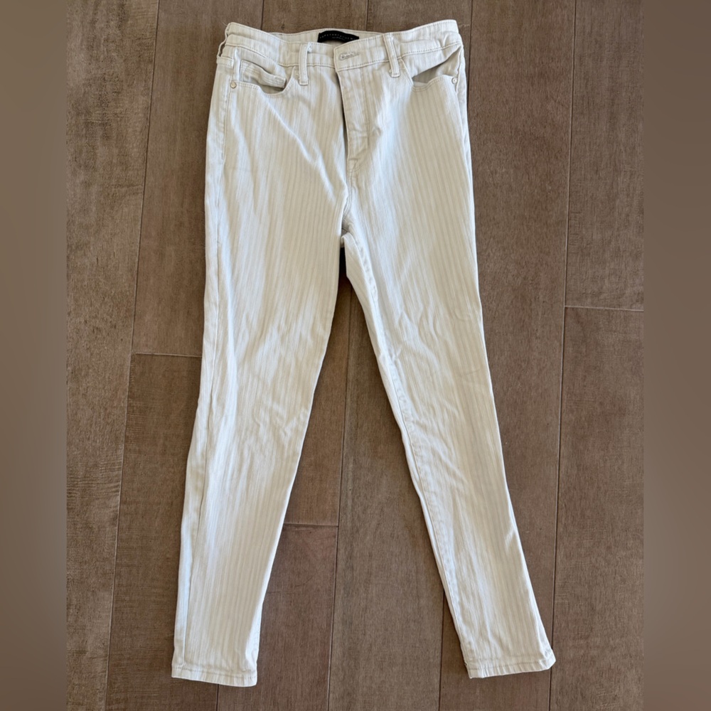 Sanctuary Off-White Ribbed Denim Pants